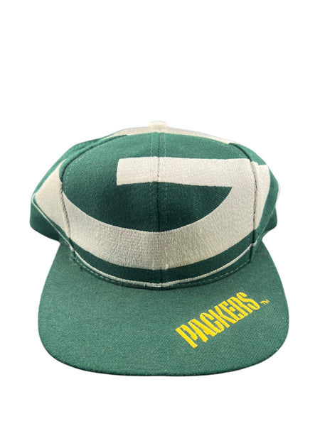 Vintage THE GAME Green Bay Packers Big Logo Snapback Hat 90s Green