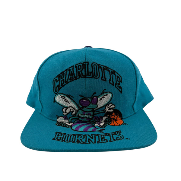 Vintage AJD Charlotte Hornets Big Logo 90s Snapback Hat