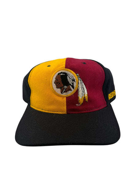 Vintage STARTER Washington Redskins The Natural Color Block Split Snapback Hat 90s Black