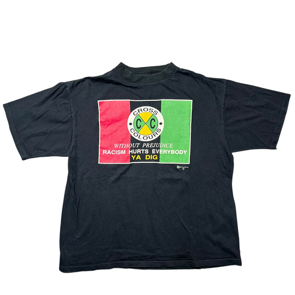 Vintage 90s CROSS COLOURS Racism Hurts Everybody Ya Dig T Shirt OSFA