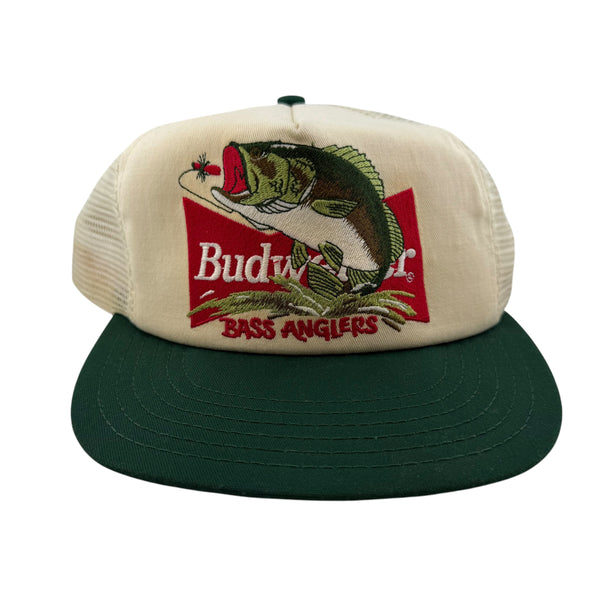 Vintage Budweiser Bass Anglers Snapback Trucker Hat 90s Multicolor