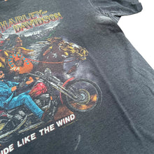 Load image into Gallery viewer, Vintage HARLEY DAVIDSON Ride Like The Wind 1991 T Shirt 90s Black XL
