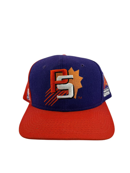 Vintage SPORTS SPECIALTIES Phoenix Suns Color Block Script Snapback Hat 90s Purple Orange