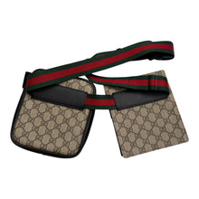 Load image into Gallery viewer, Gucci GG Supreme Web Double Belt Bag One Size
