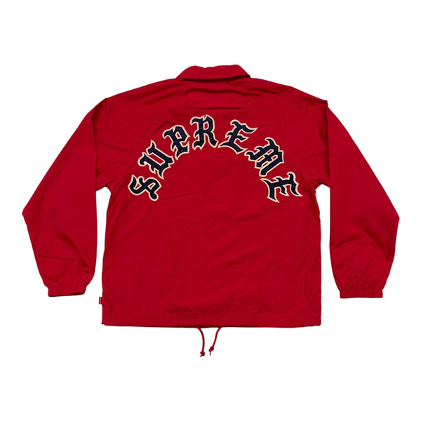 New Supreme Old English Coaches Jacket Red Sz Small