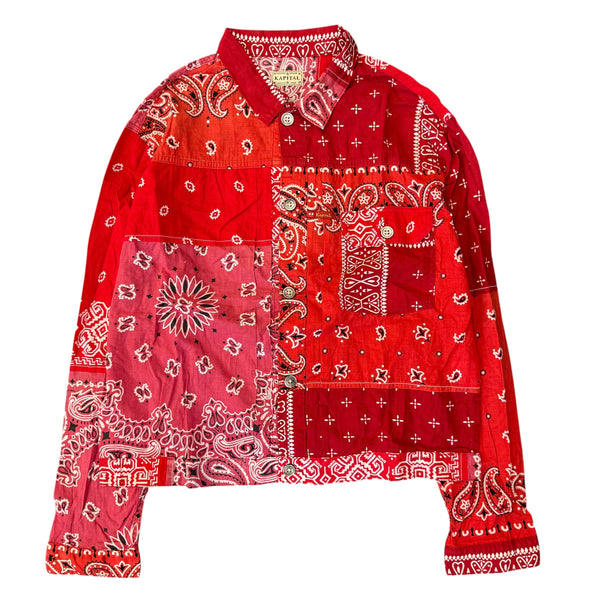 Kapital Patchwork Bandana 1st Jacket Red Sz 5