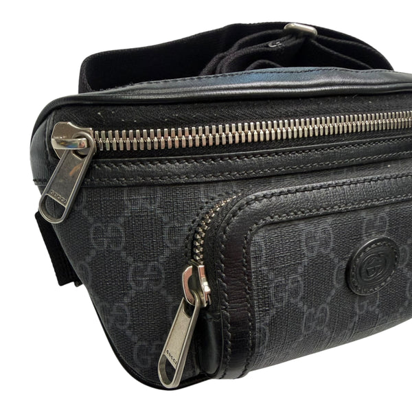 Gucci GG Supreme Interlocking G Patch Belt Bag Black One Size