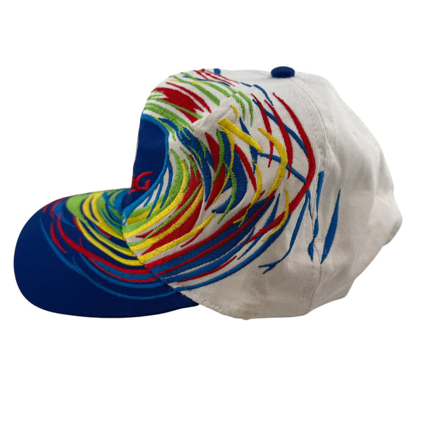 Vintage FORD MOTOR COMPANY Ford Racing Brushstroke Splash Snapback Hat 90s Multicolor