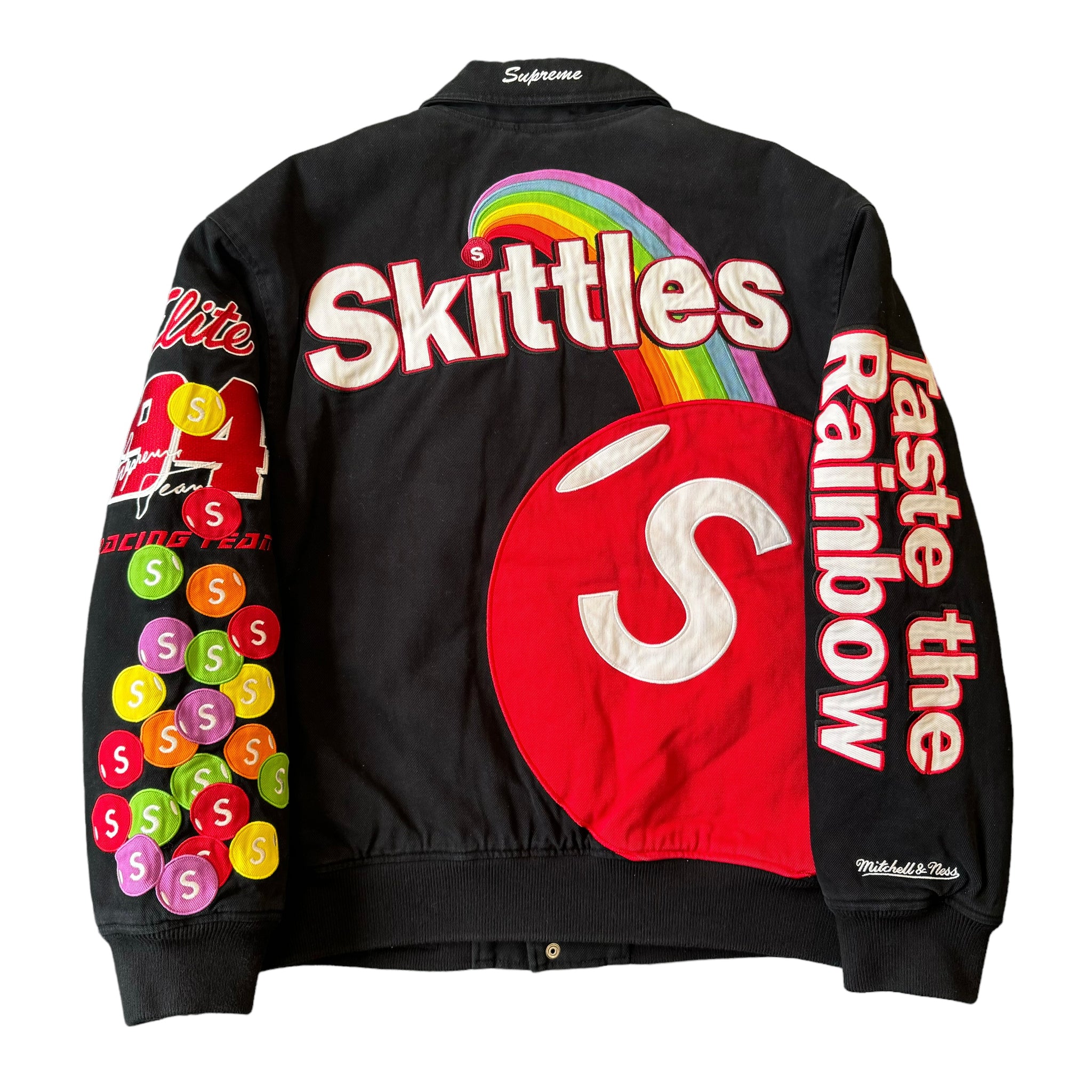 SUPREME x MITCHELL & NESS Skittles Varsity Jacket FW21 NWT – Reset