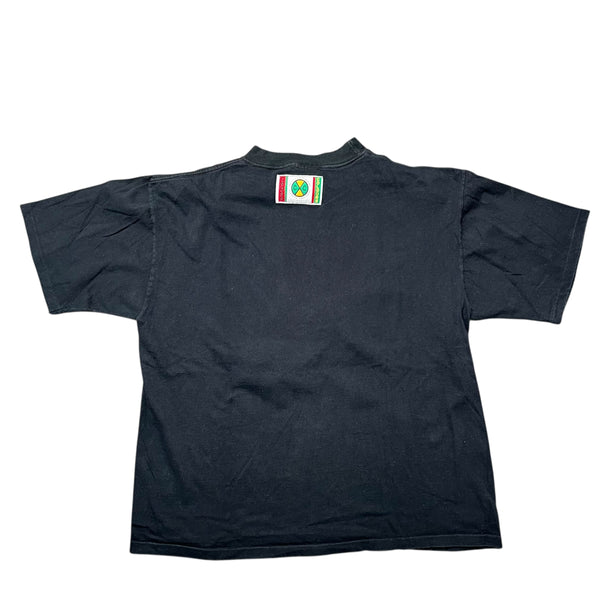 Vintage CROSS COLOURS Without Prejudice Racism Hurts Everybody Ya Dig Graphic T Shirt 90s Black OSFA
