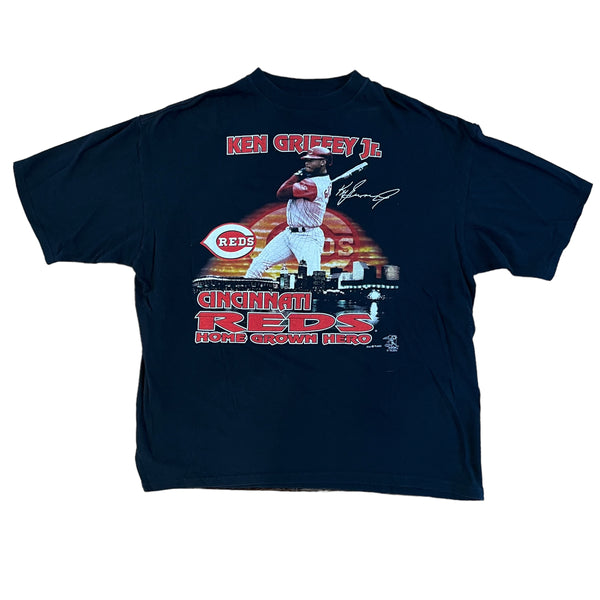 Vintage DYNASTY Ken Griffey Jr Cincinnati Reds Home Grown Hero 2000 Photo T Shirt 2000s XL