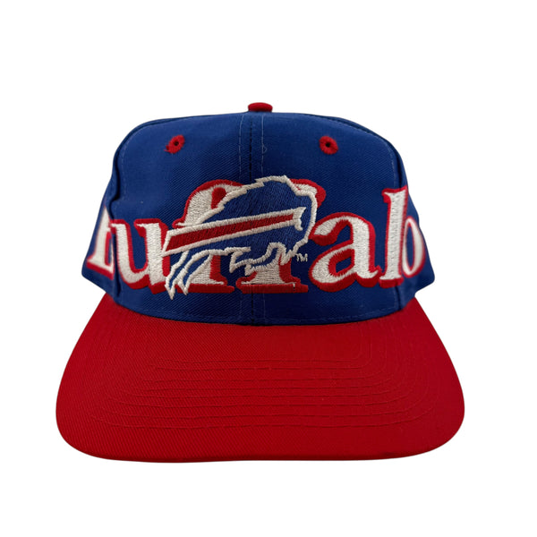 Vintage LOGO 7 Buffalo Bills Blue Spellout 90s Snapback Hat