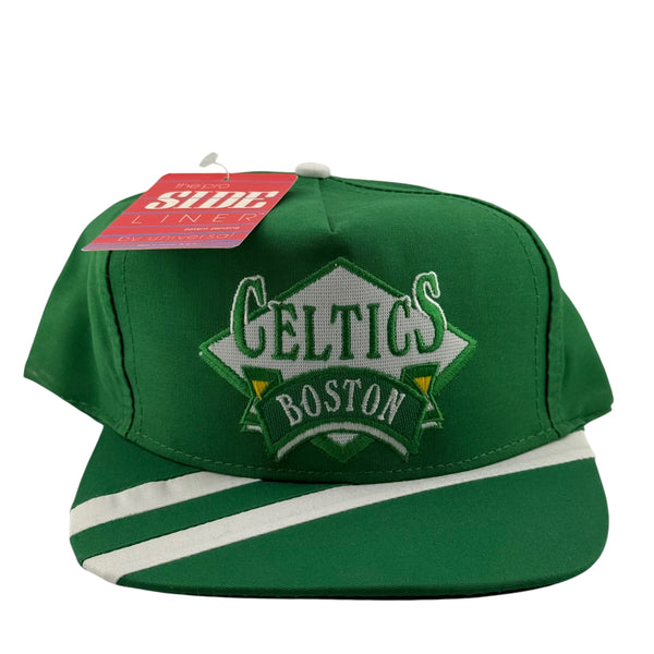 Vintage UNIVERSAL SIDELINER Boston Celtics Snapback Hat 90s Green NWT