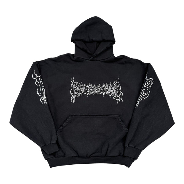 New Balenciaga DIY Metal Logo Hoodie Black Size 3