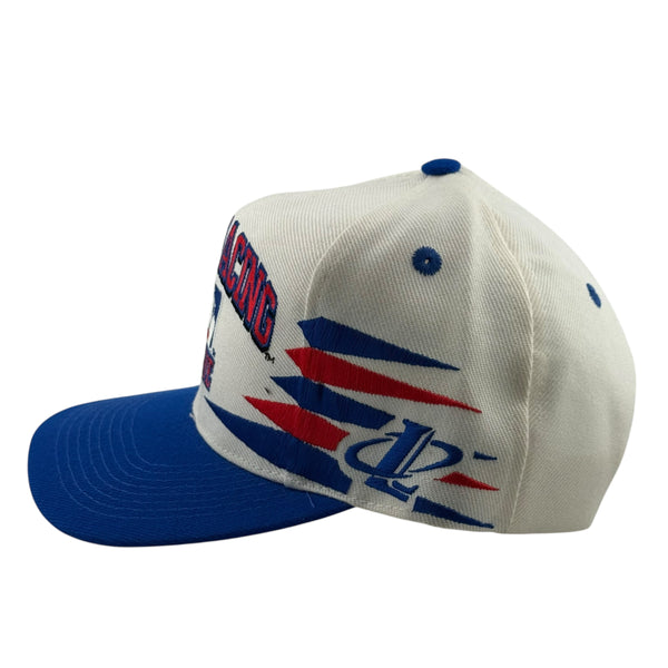 Vintage LOGO ATHLETIC Indy Racing League Diamond Spike Snapback Hat 90s White Blue Red