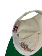 Load image into Gallery viewer, Vintage SPORTS SPECIALTIES Miami Dolphins Laser Shadow Snapback Hat 90s White Teal
