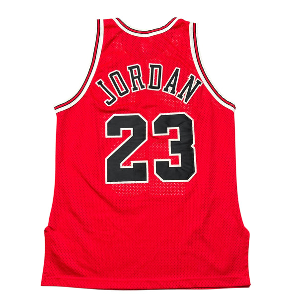 Vintage CHAMPION Michael Jordan Chicago Bulls Authentic Sewn Basketball Jersey 90s Red 44