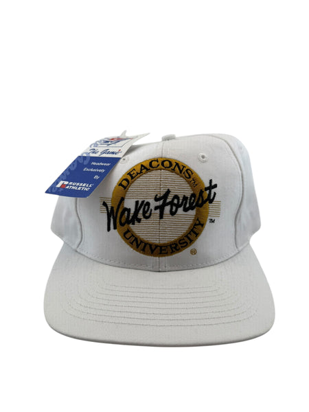 Vintage THE GAME Wake Forest Demon Deacons Snapback Hat 90s White NWT