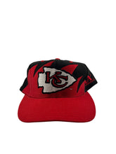 Load image into Gallery viewer, Vintage LOGO ATHLETIC Kansas City Chiefs Sharktooth Snapback Hat 90s Black Red
