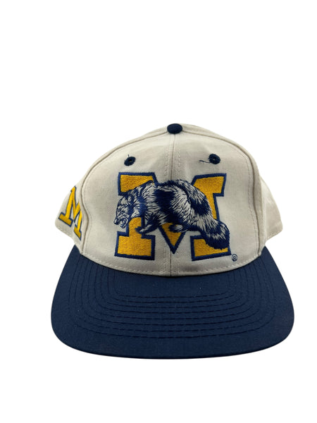 Vintage TOW Michigan Wolverines Fitted Hat 90s White Blue Size 7 1/4