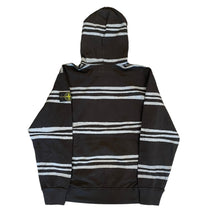 Load image into Gallery viewer, NWT SUPREME x STONE ISLAND Warp Stripe Hoodie Sweatshirt Black
