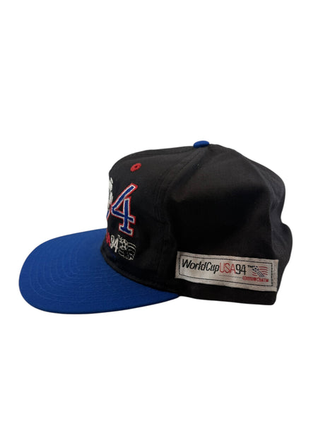 Vintage TWINS ENTERPRISE 1994 World Cup USA Snapback Hat 90s Black Blue