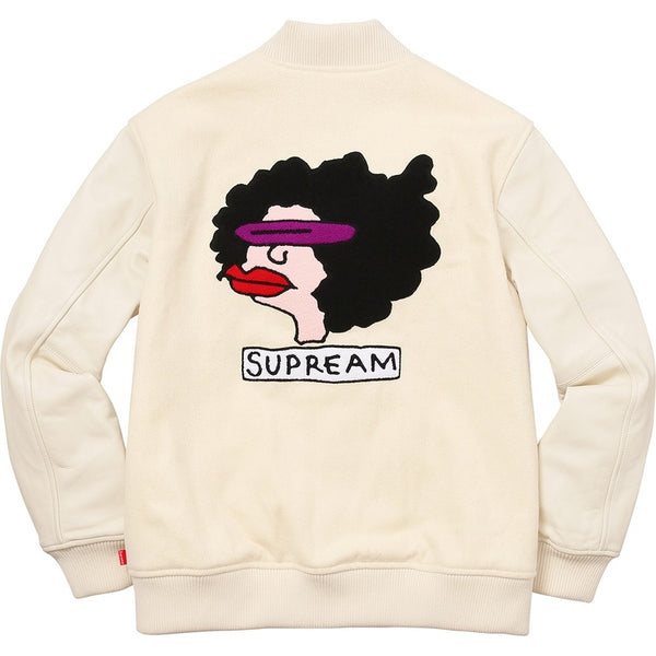 NEW Supreme Supreme Gonz Ramm Varsity Jacket Off White Sz XL