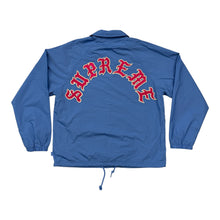 Load image into Gallery viewer, New Supreme Old English Arc Coaches Jacket Blue Size Small
