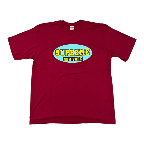 New Supreme New York Tee Cardinal Burgundy Size X-Large