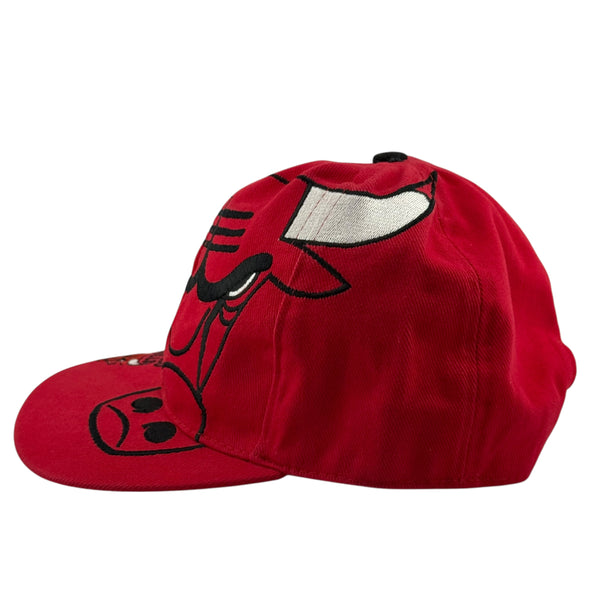 Vintage THE GAME Chicago Bulls Big Logo Wrap Around Snapback Hat 90s Red