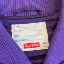 Load image into Gallery viewer, New SUPREME Motion Logo Varsity Jacket Purple
