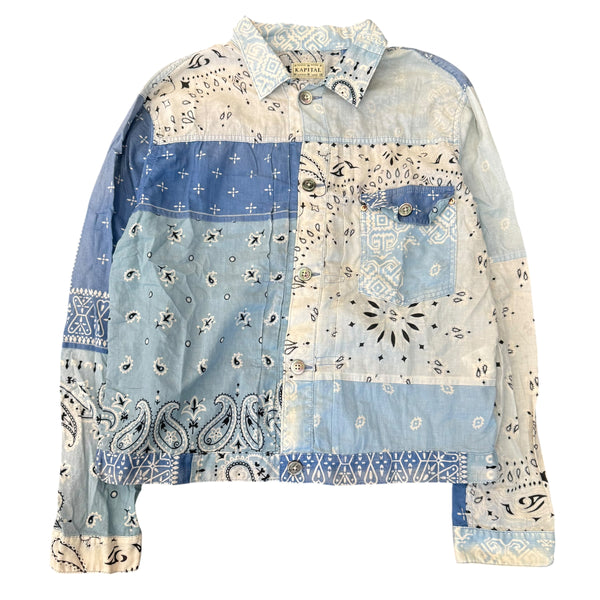 Kapital Patchwork Bandana 1st Jacket Blue Sz 3