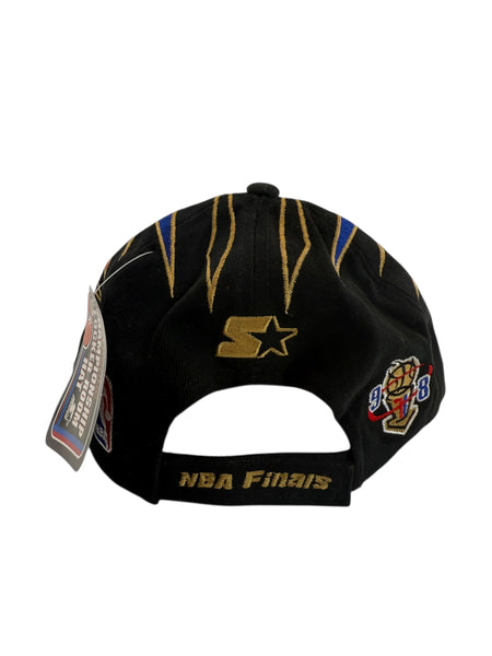 Vintage STARTER Chicago Bulls 1998 NBA Finals Champions Strapback Hat 90s Black NWT