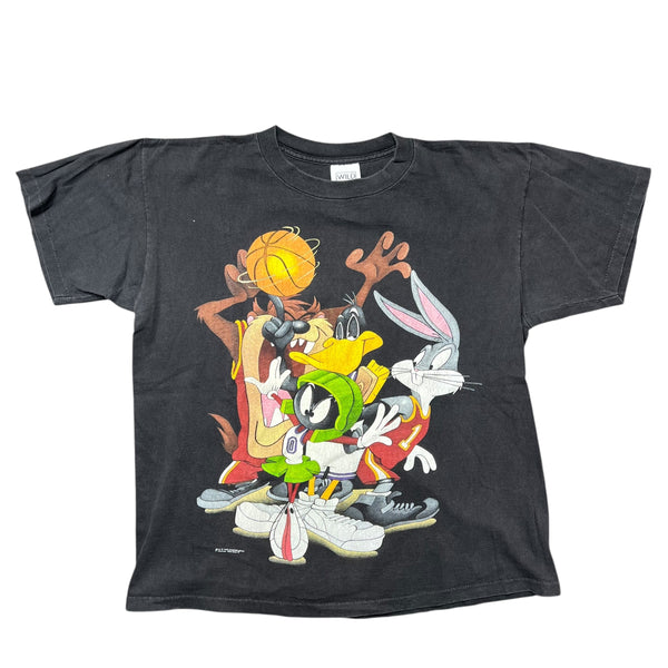 Vintage WILD OATS Looney Tunes Warner Bros Basketball 1993 T Shirt 90s Black L