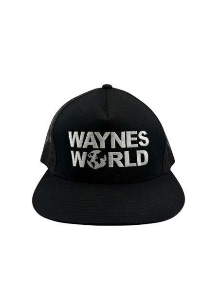 Vintage YUPOONG Wayne's World 1992 Film Promo Trucker Mesh Snapback Hat 90s Black