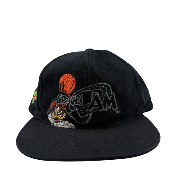 Vintage 1996 American Needle Space Jam Taz Youth Snapback Hat Black
