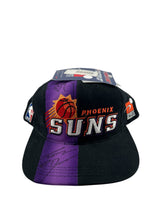 Load image into Gallery viewer, Vintage SPORTS SPECIALTIES Phoenix Suns Two Tone Split Autographed Snapback Hat 90s Black Purple NWT
