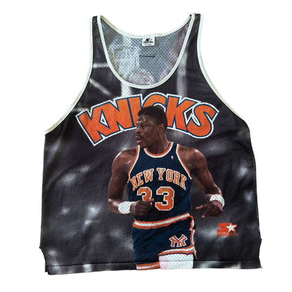 Vintage Starter Patrick Ewing New York Knicks All Over Print AOP 90s Jersey XL