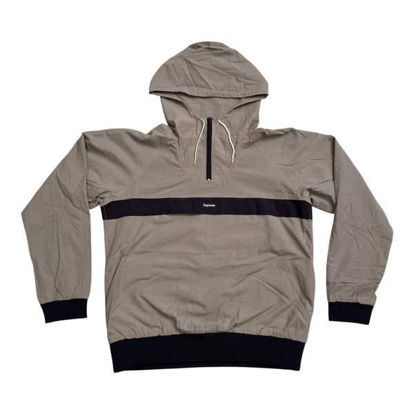 New Supreme Chest Stripe Pullover Windbreaker Jacket Grey Size X-Large