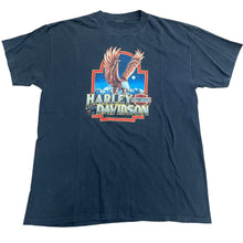 Load image into Gallery viewer, Vintage 3D EMBLEM Harley Davidson Eagle Jackson Hole Wyoming 1987 T Shirt 80s Black
