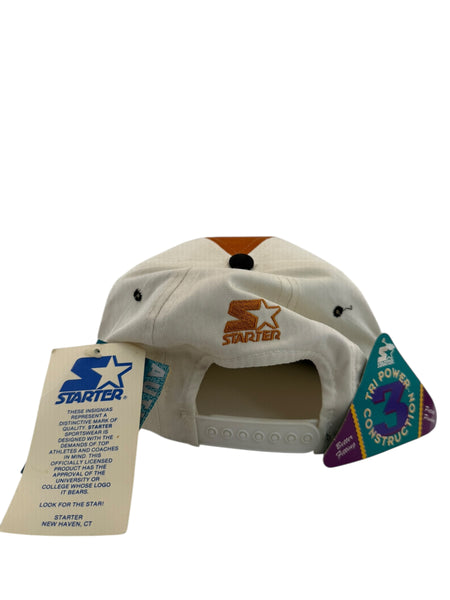 Vintage STARTER Texas Longhorns Tri-Power Color Block Snapback Hat 90s Multicolor NWT