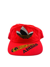 Load image into Gallery viewer, Vintage ADIDAS Big Trefoil Logo Nylon Snapback Hat 80s 90s Neon Red
