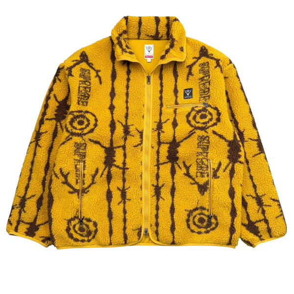 Supreme South2 West8 Sherpa Jacket Yellow Sz Large