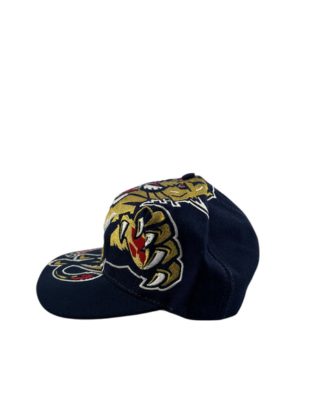 Vintage THE GAME Florida Panthers Big Panther Logo Snapback Hat 90s Navy Blue
