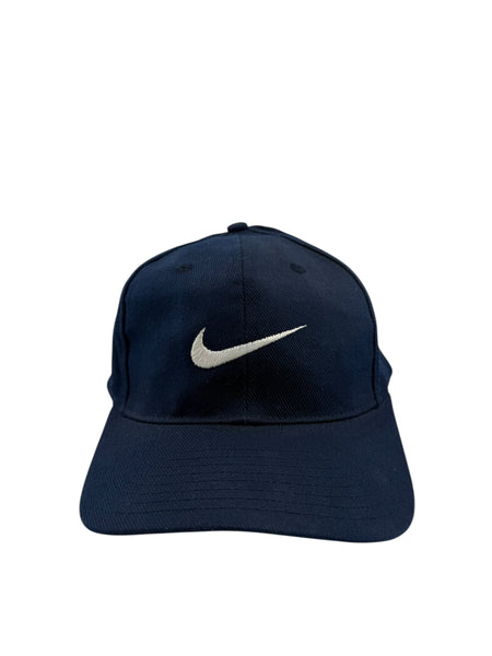Vintage Nike Embroidered Swoosh Snapback Hat 90s Y2K Blue