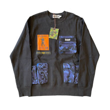 Load image into Gallery viewer, NWT BAPE Sand Camo Multi Pocket Crewneck Black
