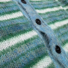Load image into Gallery viewer, New Marni Iconic Brushed Striped Cardigan Turquoise Size 54
