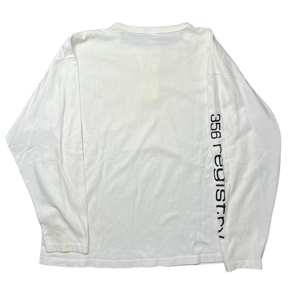 Vintage COTTON DELUXE Porsche 356 Registry Long Sleeve Henley T Shirt 90s White XL