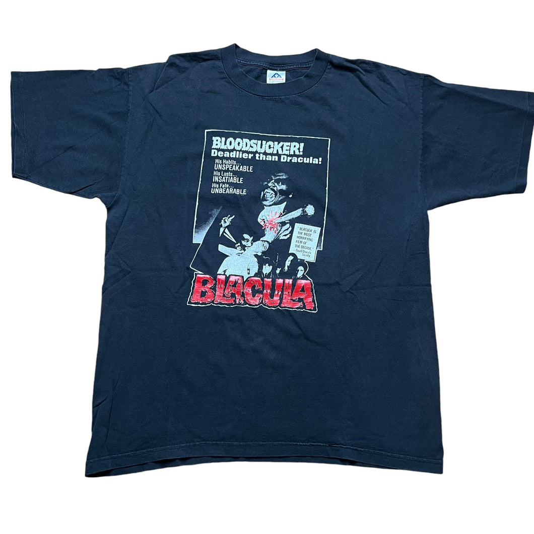 Vintage Blacula Bloodsucker Deadlier than Dracula T Shirt 90s Black XL