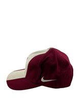 Load image into Gallery viewer, Vintage NIKE University of Massachusetts UMass Two Tone Strapback Hat 90s White Burgundy NWT
